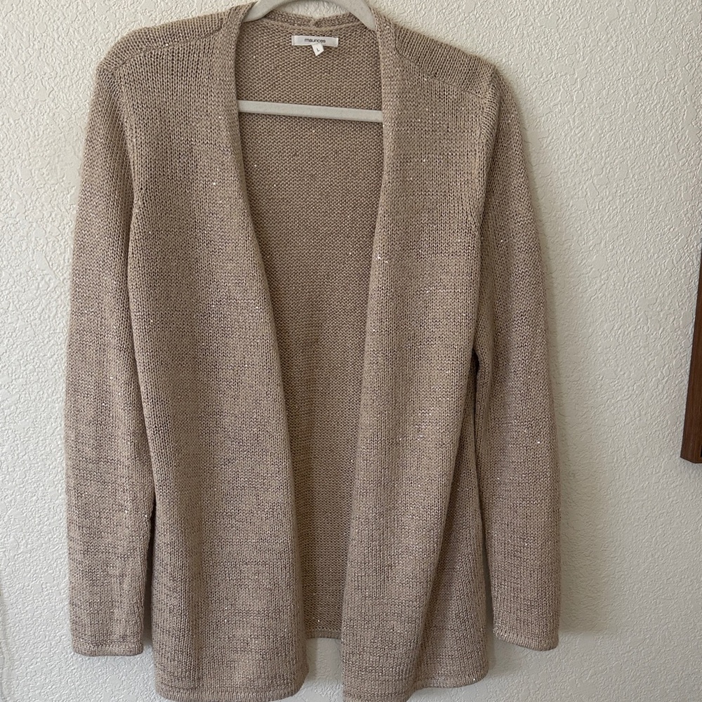 Maurice’s Beige Open Front Sweater